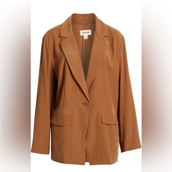 Open edit unstructured blazer, camel, size M worn 1 time, Nordstrom - Picture 4 of 6